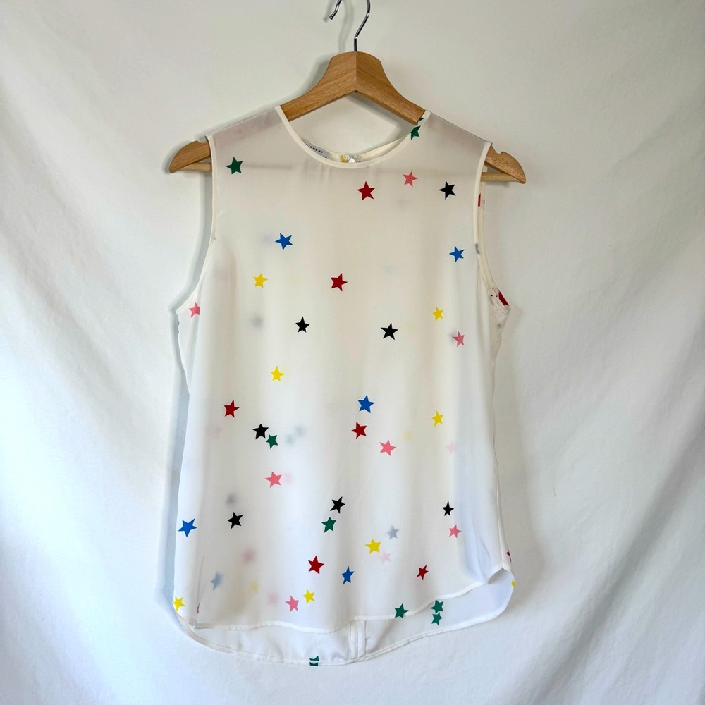 Equipment 100% Silk Rainbow Star Print Top - Picture 2 of 13